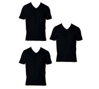 Enrico Coveri 3 Herren T-Shirt Halbarm Ausschnitt Spitze Warm Baumwolle Interlock Art. ET1201, Schwarz , S