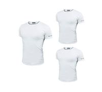 Enrico Coveri 3 Herren T-Shirt Halbarm Rundhalsausschnitt Bielatische Baumwolle Art ET1000, Weiß, XL