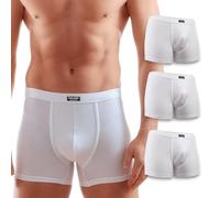 Enrico Coveri Boxershorts für Herren, Baumwolle, elastisch, mit weichem Bund - praktisch mit maximalem Komfort - 3 Stück, Weiß, XXL