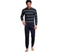 Enrico Coveri Herren-Schlafanzug für den Winter, warm, Jacquard, Schlafanzug für Herren, Plüsch, warm, bequem, Texture Punto Milano, 9001 Blau/Grün, XL