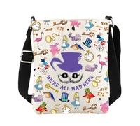 ENSIANTH Alice Crossbody Bag - "We're All Mad Here" Alice Fairy Tale Fans Geschenktasche mit Schultergurt