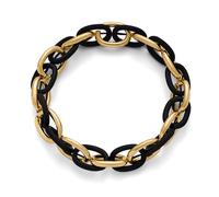 ENSKEFEN Stretch Schwarz Gold Armreifen für Damen Zweifarbig Dehnbar Elastisch Bohemian Stil Flexible Gliederkettenarmbänder Bettelarmband