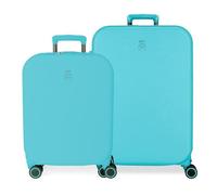 Enso Annie Kofferset, Blau, 55/70 cm, starr, 2,8 kg, TSA-Verschluss, ABS, 2,8 kg, 138 LExspannbar, Handgepäck, blau, Talla única, Koffer-Set