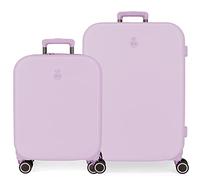 Enso Annie Lila Kofferset 55/70 cm Starres ABS Integriertes TSA-Schloss 116L 7,54 kg 4 Doppelrollen Handgepäck