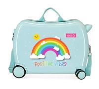 Enso Arcoiris Positive Vives Kinder-Koffer Blau 50x39x20 cms Hartschalen ABS Kombinationsschloss 38L 2,1Kgs 4 Räder Handgepäck