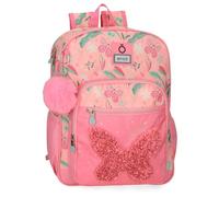 Enso Beautiful Nature Rucksäcke, Schulrucksäcke, Kinderrucksäcke, Inklusive dekorativer Bommel, Verschiedene Fächer, rosa