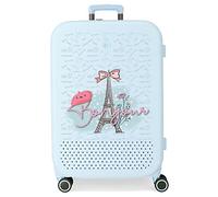 Enso Bonjour Medium Koffer Blau 48x70x28 cm Starres ABS Integrierter TSA-Verschluss 79L 4,32 kg 4 Doppelräder