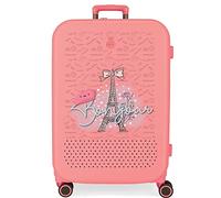 Enso Bonjour Medium Koffer Coral 48x70x28 cm Starres ABS Integrierter TSA-Verschluss 79L 4,32 kg 4 Doppelräder