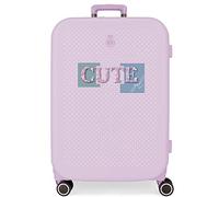 Enso Cute Girl Medium Koffer Lila 48x70x28 cm Starres ABS Integriertes TSA-Schloss 79L 4,32 kg 4 Doppelrollen