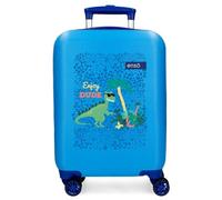 Enso Dino Kabinenkoffer, blau, 33 x 50 x 20 cm, Harter ABS-Kunststoff, seitlicher Kombinationsverschluss, 28,4 l, 2 kg, 4 Doppelräder, Gepäck, Hand, blau, 33 x 50 x 20 cm, Kabinenkoffer