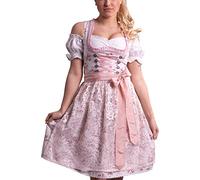 ENTARI Dirndl Set Trachtenkleid 3tlg. Damen Midi Dirndl Golden Trachten (38, 534Crem)