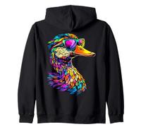 Ente in Bunt Regenbogen Farben Stockente Erpel Kleine Enten Kapuzenjacke