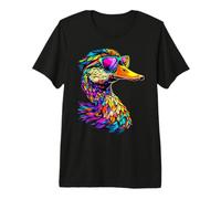Ente in Bunt Regenbogen Farben Stockente Erpel Kleine Enten Premium T-Shirt