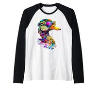 Ente in Bunt Regenbogen Farben Stockente Erpel Kleine Enten Raglan