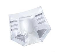 Entgoinggo Für Herren Spitzenunterwäsche Eisseide Slip mit 3D-Tasche Nahtlos Atmungsaktiv Hochelastische Farbe Höschen Bequeme Dünne Mittlere Taille Unterwäsche (L)