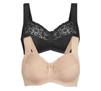 Entlastungs-BH ANITA "2er Pack Entlastungs BH Havanna", Damen, Gr. 95, Cup H, bunt (desert schwarz), Spitze, Obermaterial: 86% Polyamid PA. 14% Elasthan EL., BHs Entlastungs-BH (43219313-95) desert sc