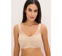 Entlastungs-BH BONPRIX, Damen, Gr. 110, Cup D, beige (kreidebeige), Obermaterial: 86% Polyamid, 14% Elasthan. Einsatz: 100% Polyamid. Futter: 100% Baumwolle, BHs Entlastungs-BH, mit gepolsterten Träge