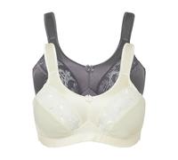 Entlastungs-BH BONPRIX, Damen, Gr. 90, Cup C, beige (champagner, anthrazit), Obermaterial: 84% Polyamid, 16% Elasthan. Futter: 100% Polyamid. Spitze: 100% Polyamid, unifarben, BHs Entlastungs-BH (7405