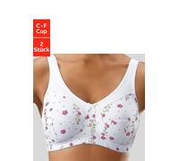 Entlastungs-BH PETITE FLEUR, Damen, Gr. 105, Cup E, weiß (bedruckt, weiß), Microtouch, Obermaterial: 70% Polyamid, 30% Elasthan, klassisch, BHs BH BH-Set Entlastungs-BH Mieder-BH Unterwäsche Bügellose