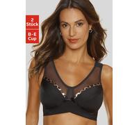 Entlastungs-BH PETITE FLEUR, Damen, Gr. 95, Cup E, orange (schwarz, terracotta), Microtouch, Obermaterial: 75% Polyamid, 25% Elasthan, Basic, eng, BHs Entlastungs-BH, ohne Bügel mit modischem, transpa