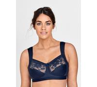 Entlastungs-BH MISS MARY, Damen, Gr. 95, Cup F, blau (marine), 64% Baumwolle, 17% Polyamid, 13% Elasthan, 6% Polyester, BHs BH Entlastungs-BH Bügelloser-BH (49501633-95) marine