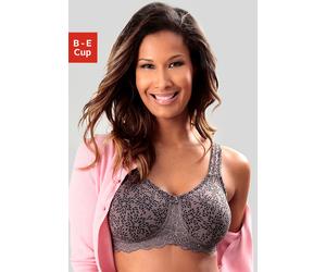Entlastungs-BH NUANCE BY LASCANA "BH ohne Bügel, Baumwoll-BH", Damen, Gr. 80, Cup E, schwarz (taupe, schwarz), Spitze, Obermaterial: 85% Baumwolle, 10% Polyamid, 5% Elasthan, BHs Entlastungs-BH, als W