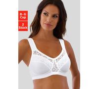 Entlastungs-BH NUANCE BY LASCANA, Damen, Gr. 85, Cup C, schwarz-weiß (weiß, schwarz), Microtouch, Obermaterial: 90% Polyester (COOLMAX), 10% Elasthan, BHs Entlastungs-BH, ohne Bügel mit breiten Träger