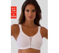 Entlastungs-BH NUANCE, Damen, Gr. 110, Cup E, schwarz (schwarz, weiß), Jersey, Obermaterial: 90% Baumwolle, 5% Elasthan, 5% Polyamid, BHs Entlastungs-BH, ohne Bügel aus weicher Baumwolle, mit hübschem