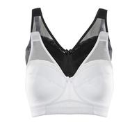 Entlastungs-BH BONPRIX, Damen, Gr. 100, Cup D, weiß (weiß, schwarz), Obermaterial: 86% Polyamid, 14% Elasthan. Futter: 100% Baumwolle. Spitze: 87% Polyamid, 13% Elasthan, unifarben, BHs Entlastungs-BH