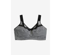 Entlastungs-BH BONPRIX, Damen, Gr. 95, Cup C, schwarz (schwarz, weiß bedruckt), Obermaterial: 86% Polyamid, 14% Elasthan. Futter: 100% Baumwolle. Spitze: 90% Polyamid, 10% Elasthan, mehrfarbig, BHs En