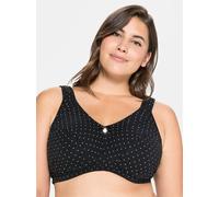 Entlastungs-BH SHEEGO, Damen, Gr. 95, Cup G, schwarz (schwarz, schwarz, bedruckt), 95% Baumwolle, 5% Elasthan, BHs Entlastungs-BH (74294305-95) schwarz, schwarz, bedruckt