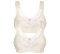 Entlastungs-BH SUSA "2er Pack Entlastungs BH ohne Bügel Basic", Damen, Gr. 115, Cup C, beige (puder puder), Stoff, Obermaterial: 55% Polyamid PA. 39% Baumwolle CO. 6% Elasthan EL., BHs Entlastungs-BH