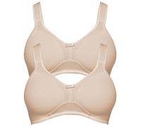 Entlastungs-BH SUSA "2er Pack Entlastungs BH ohne Bügel Basics", Damen, Gr. 75, Cup D, beige (cappuccino cappuccino), Stoff, Obermaterial: 97% Baumwolle CO. 3% Elasthan EL., BHs Entlastungs-BH (150699