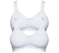 Entlastungs-BH SUSA "2er Pack Entlastungs BH ohne Bügel Basics", Damen, Gr. 85, Cup D, weiß (weiß weiß), Stoff, Obermaterial: 97% Baumwolle CO. 3% Elasthan EL., BHs Entlastungs-BH (14084350-85) weiß w