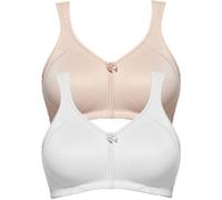 Entlastungs-BH SUSA "2er Pack Entlastungs BH Topsy Plus", Damen, Gr. 75, Cup C, bunt (weiß cappuccino), Stoff, Obermaterial: 78% Polyamid PA. 22% Elasthan EL., BHs Entlastungs-BH (93931722-75) weiß ca