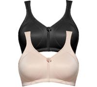 Entlastungs-BH SUSA "2er Pack Entlastungs BH Topsy Plus", Damen, Gr. 80, Cup D, bunt (schwarz cappuccino), Stoff, Obermaterial: 78% Polyamid PA. 22% Elasthan EL., BHs Entlastungs-BH (51400344-80) schw