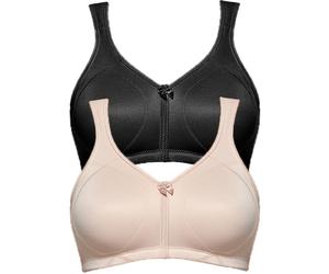 Entlastungs-BH SUSA "2er Pack Entlastungs BH Topsy Plus", Damen, Gr. 90, Cup D, bunt (schwarz cappuccino), Stoff, Obermaterial: 78% Polyamid PA. 22% Elasthan EL., BHs Entlastungs-BH (51400344-90) schw