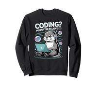 Entwickler im Cute Otter Coding Meme-Stil Sweatshirt