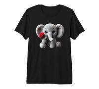 Entzückendes Flauschiges Kuscheltier Elefant rote Rosenformen Mania Premium T-Shirt