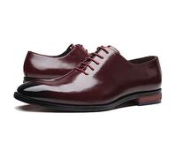 ENWIND Abend Oxford Schuhe für Herren Klassische Schnürer Business Schuhe Low-Top Kleid Schuhe für die Hochzeit,Rot,43 EU