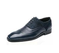 ENWIND Brogue Wingtip Schnürschuhe Herren Derby Oxford Schuhe Vintage Spitze Zehen Business Hochzeit Schuhe,Blau,39 EU