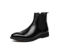 ENWIND Chelsea Knöchel Stiefel Herren Leder Kurzschaft Stiefel,Schwarz,41 EU