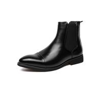 ENWIND Chelsea Knöchel Stiefel Herren Leder Kurzschaft Stiefel,Schwarz,43 EU