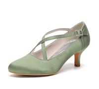 ENWIND Damen Mary Jane Pumps Bequeme Slip-On Halbschuhe Mit Niedriger Absatz Lässige Business Freizeitschuhe,Olive,37 EU