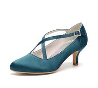 ENWIND Damen Mary Jane Pumps Bequeme Slip-On Halbschuhe Mit Niedriger Absatz Lässige Business Freizeitschuhe,Teal,37 EU