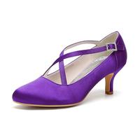 ENWIND Damen Mary Jane Pumps Bequeme Slip-On Halbschuhe Mit Niedriger Absatz Lässige Business Freizeitschuhe,Dark Purple,39 EU