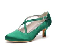 ENWIND Damen Mary Jane Pumps Bequeme Slip-On Halbschuhe Mit Niedriger Absatz Lässige Business Freizeitschuhe,Grün,43 EU