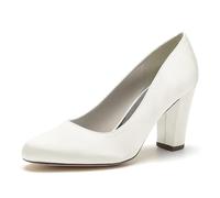 ENWIND Damen-Pumps mit Blockabsatz, Bequem Slip On Runde Zehen Büro Business, Hochzeit und Freizeit Schuhe,Elfenbein,39 EU