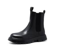 ENWIND Herren Chelsea Stiefel PU-Leder Stiefeletten Anzugstiefel Business Stiefel,Schwarz,40 EU