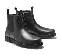ENWIND Herren High-Top Leder Chelsea Stiefel mit Seitenreißverschluss wasserdichte Kunstleder Business Kleid Ankle Booties,Schwarz,41 EU